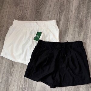 “Halara Black and White  Athleisure Drawstring Shorts – Size M”